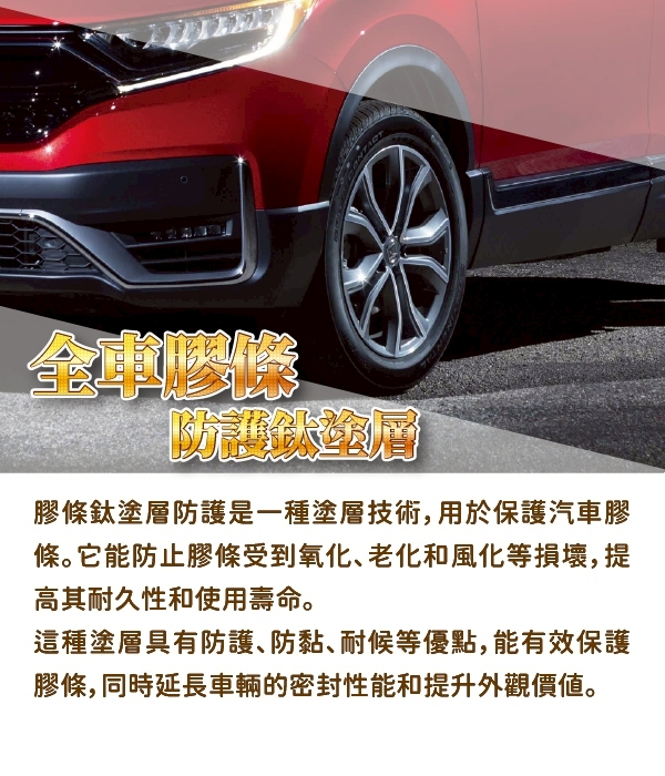 鍍鑽全車膠條防護鈦塗層